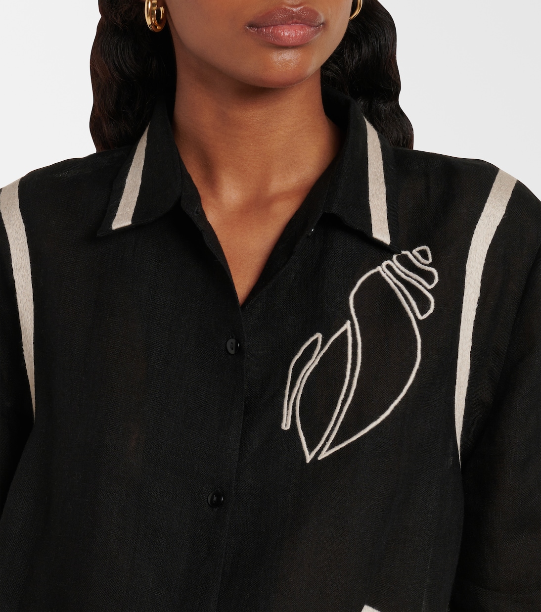 Camicia in lino con ricamo Crab | Eres