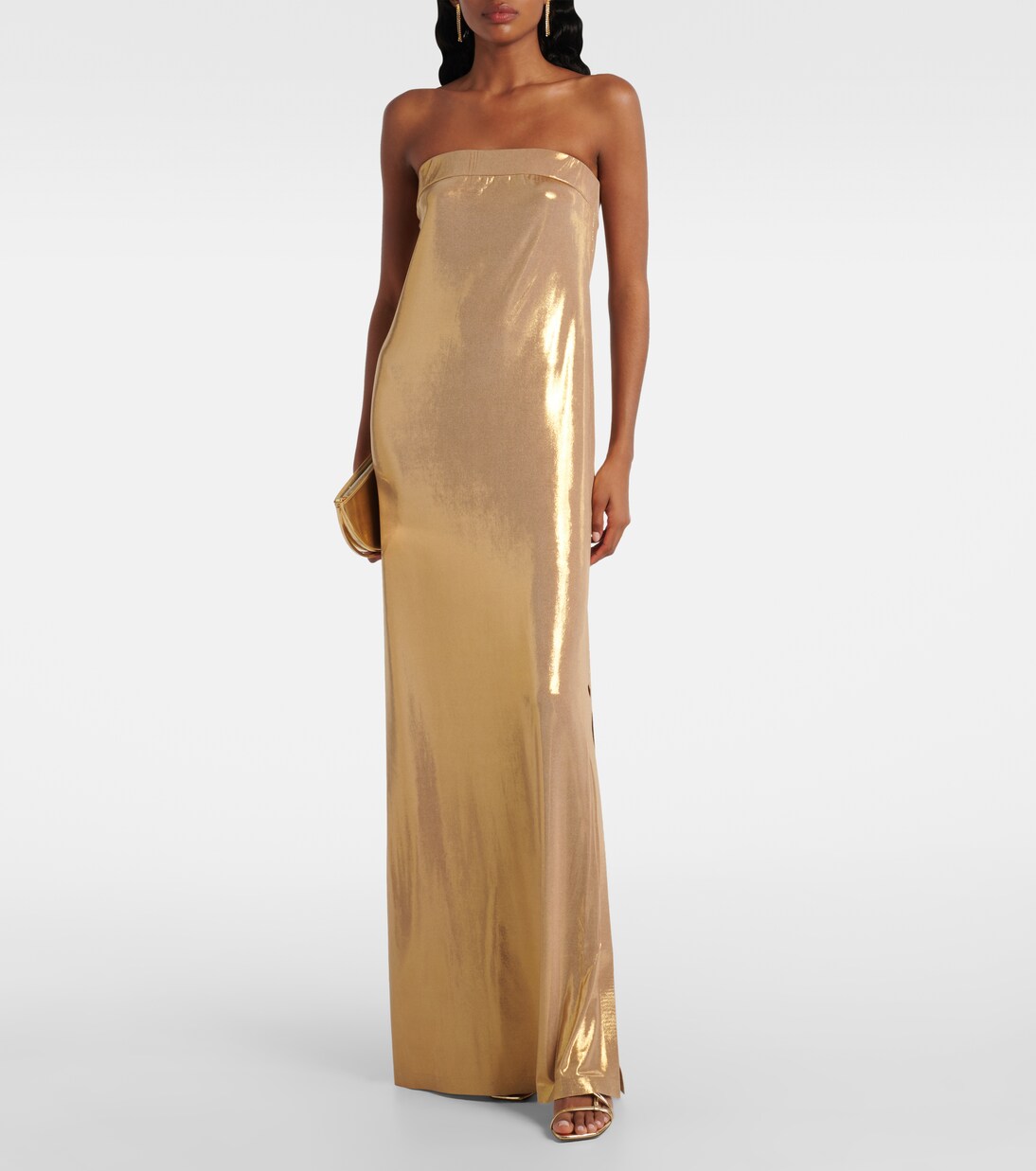 Glitter strapless gown | Norma Kamali
