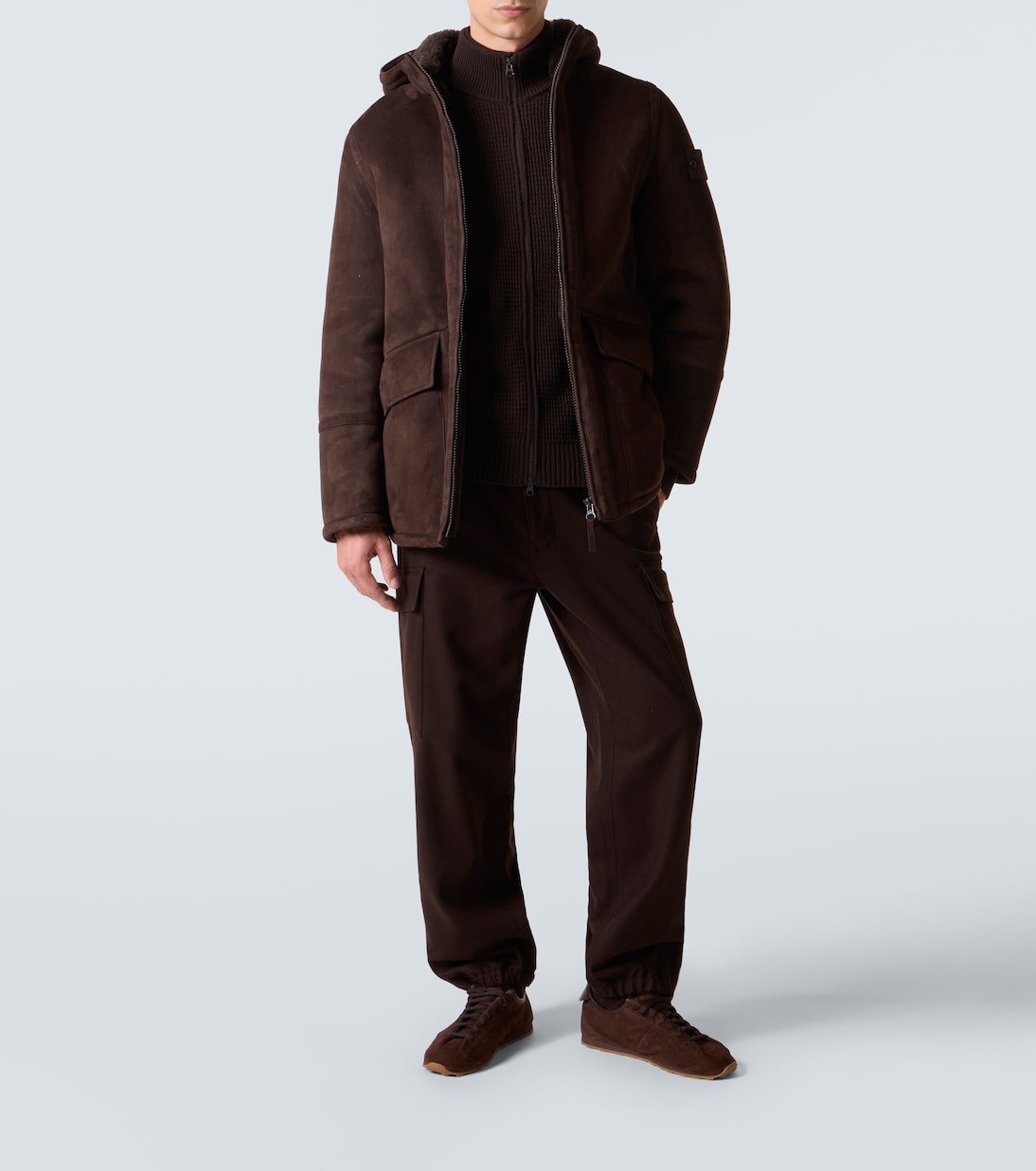 Ghost shearling-lined suede jacket | Stone Island