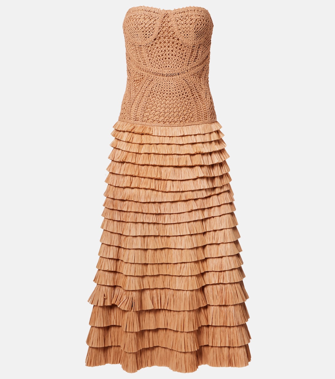 Bustier-Kleid Santana aus einem Raffiabastgemisch | Simkhai