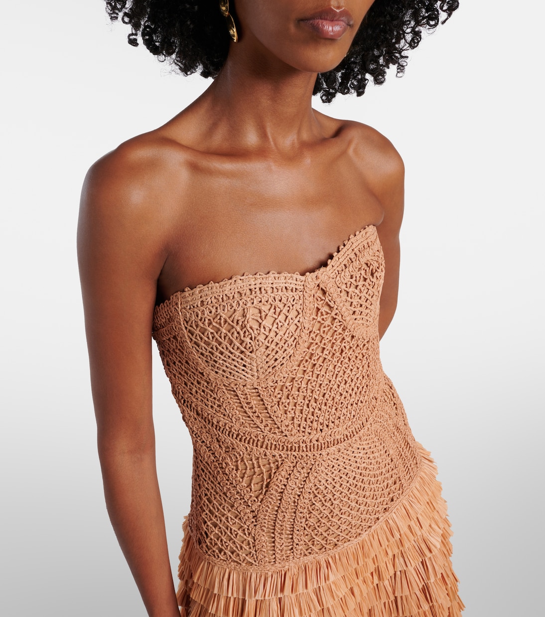 Bustier-Kleid Santana aus einem Raffiabastgemisch | Simkhai