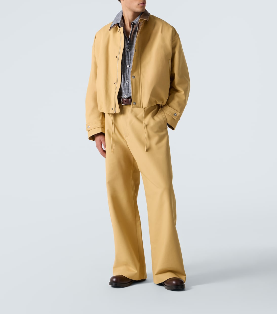 Leather-trimmed cotton twill jacket | Acne Studios