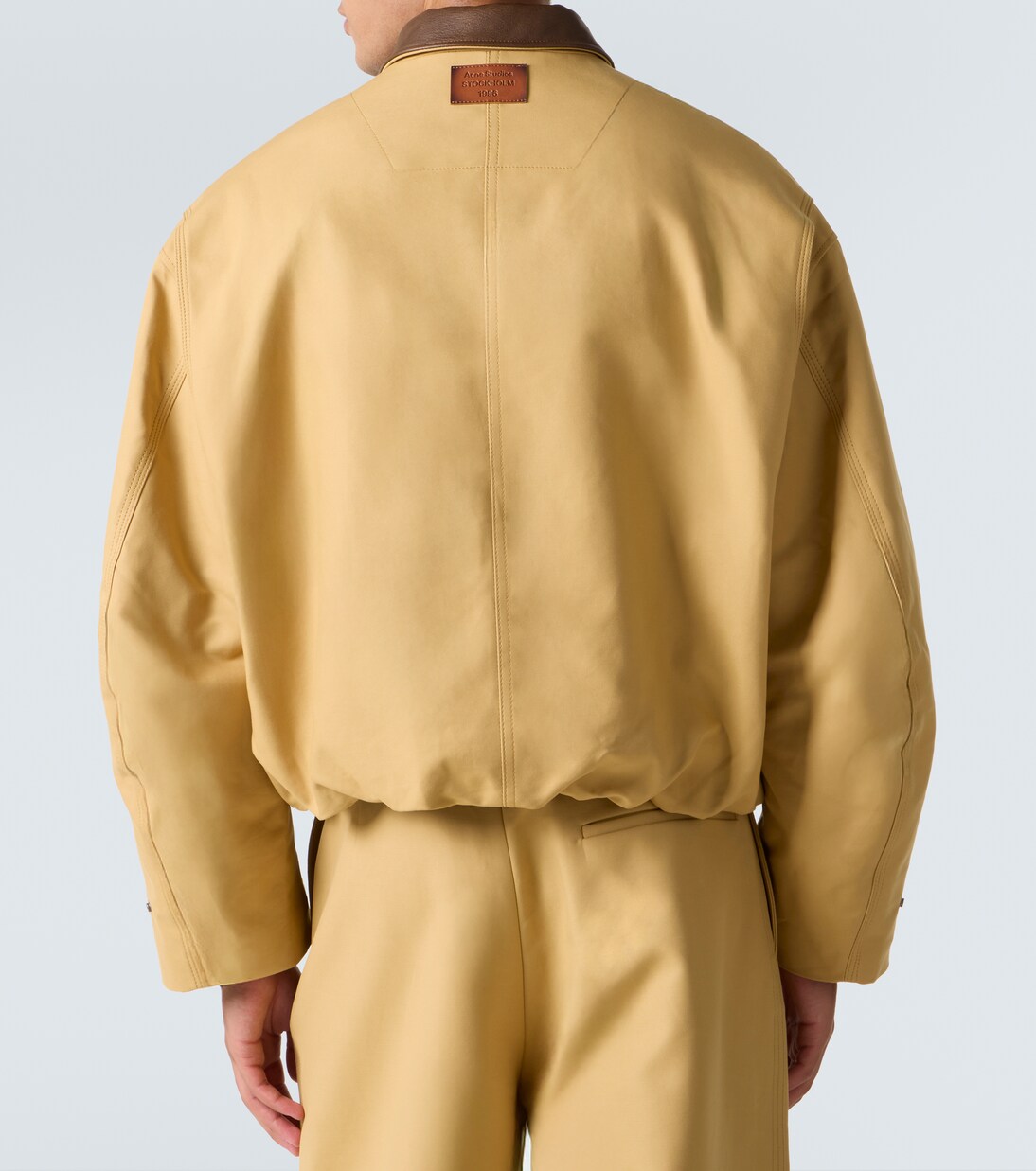 Leather-trimmed cotton twill jacket | Acne Studios