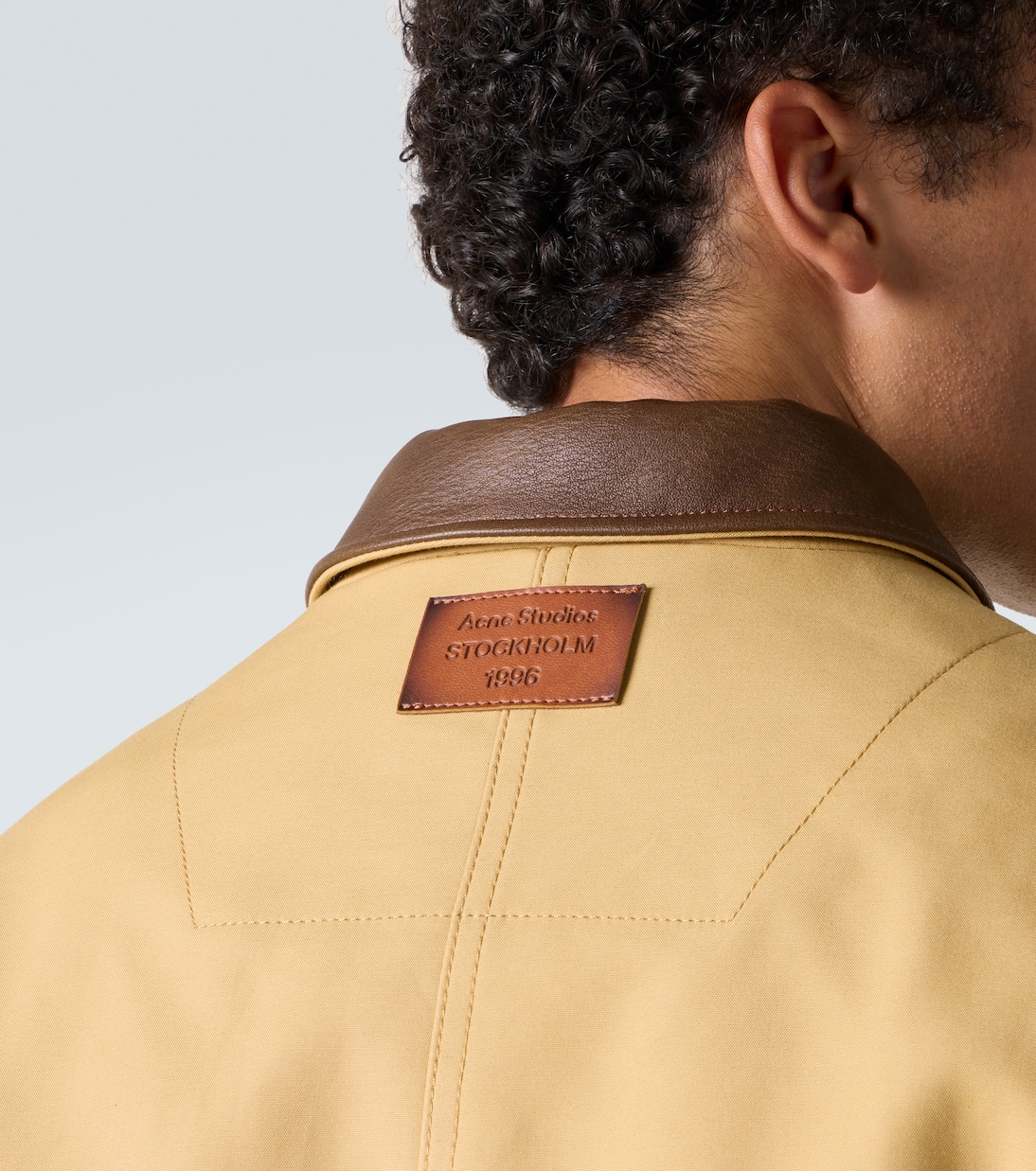 Leather-trimmed cotton twill jacket | Acne Studios