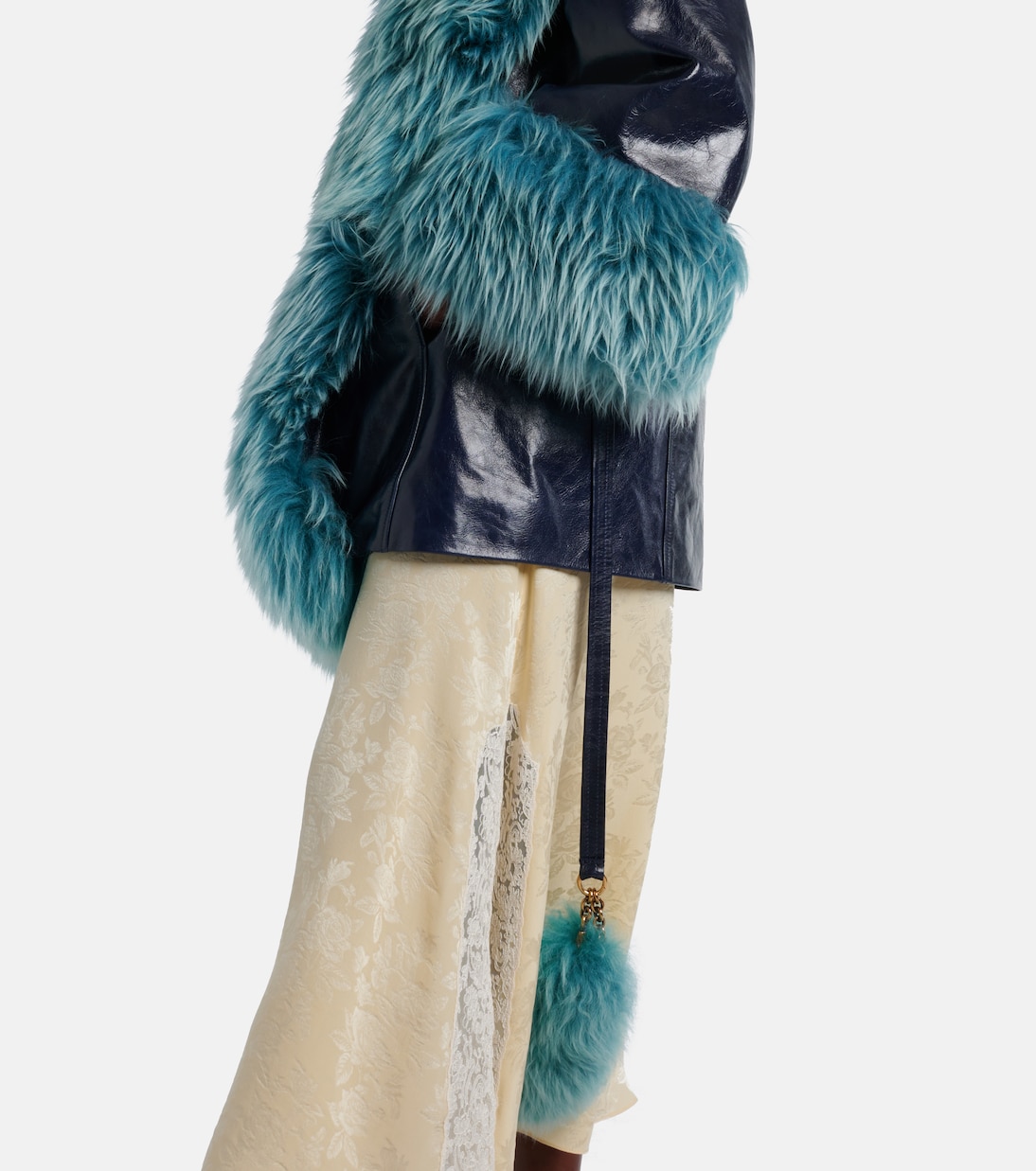 Shearling-trimmed leather coat | Chloé