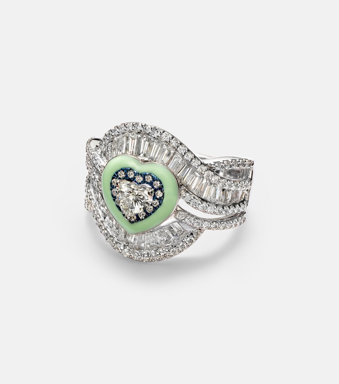 18kt white gold ring with diamonds | Kamyen