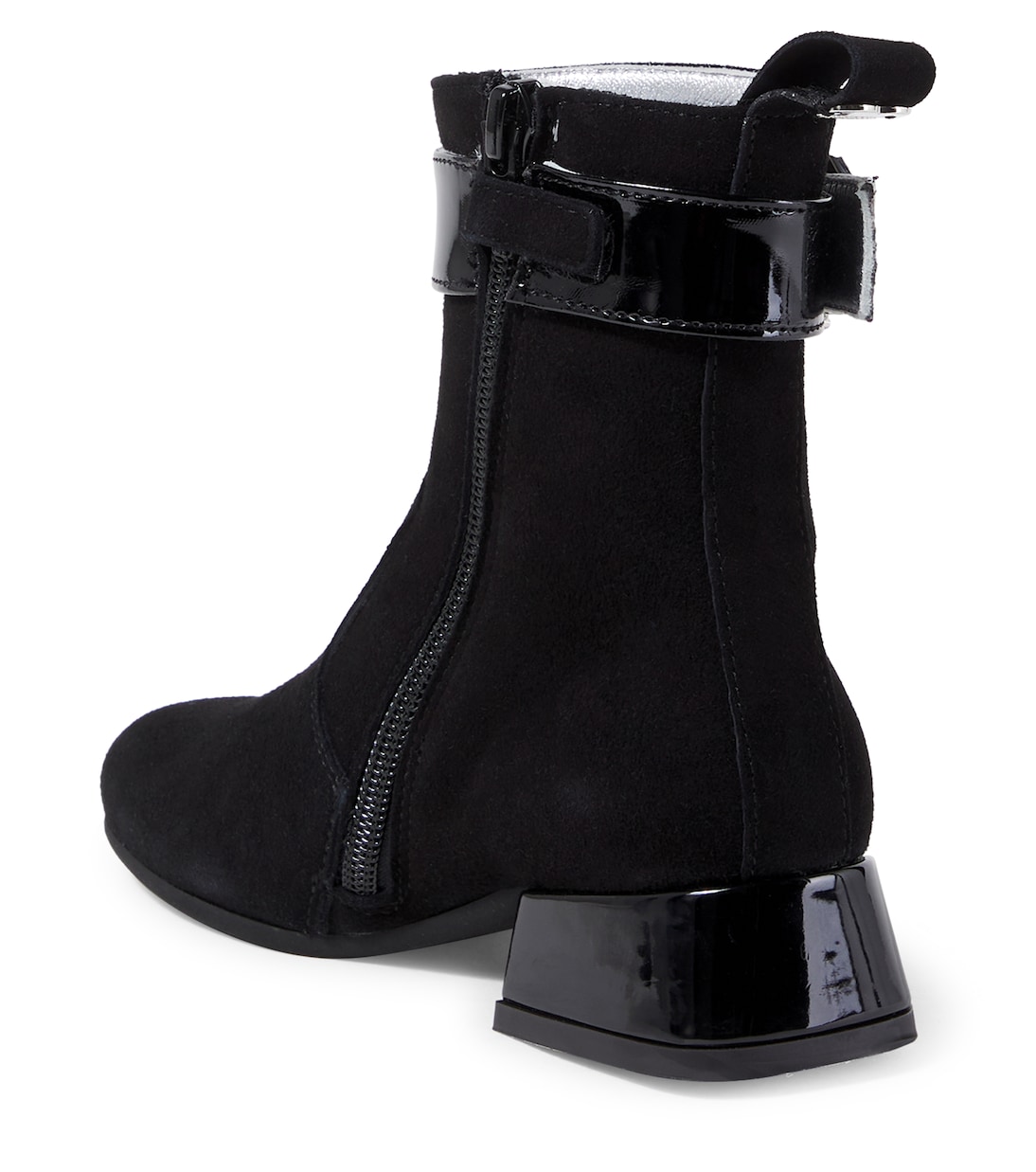 Ankle Boots aus Veloursleder mit Kristallen | Monnalisa