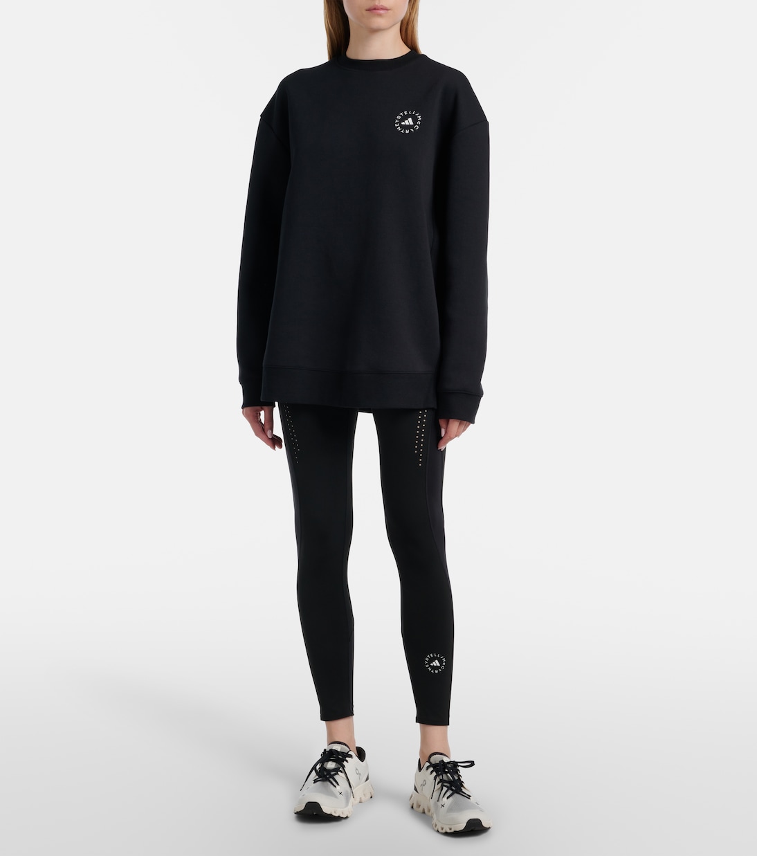 Logo cotton-blend jersey sweatshirt | Adidas by Stella McCartney