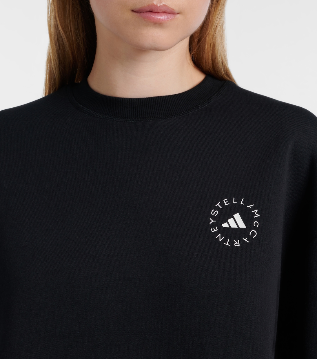Logo cotton-blend jersey sweatshirt | Adidas by Stella McCartney