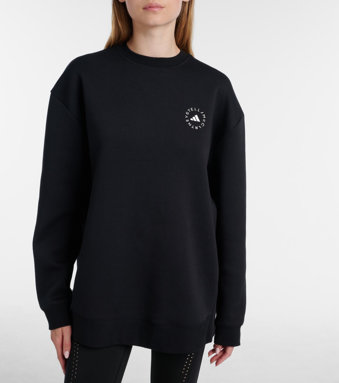 Logo cotton-blend jersey sweatshirt | Adidas by Stella McCartney