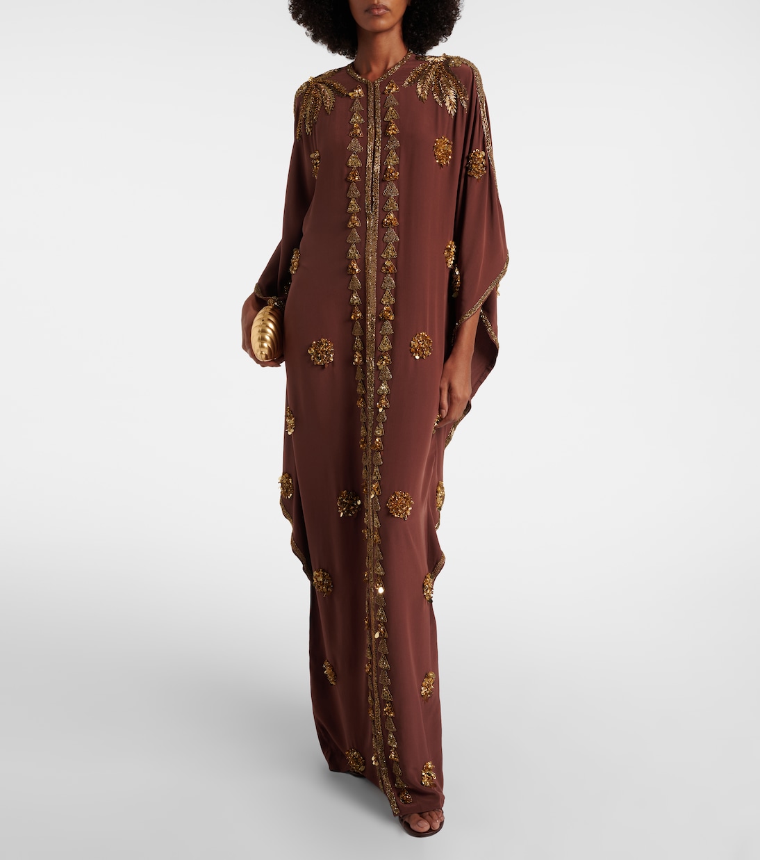 Verzierter Kaftan Mystical Gaucho aus Seide | Johanna Ortiz