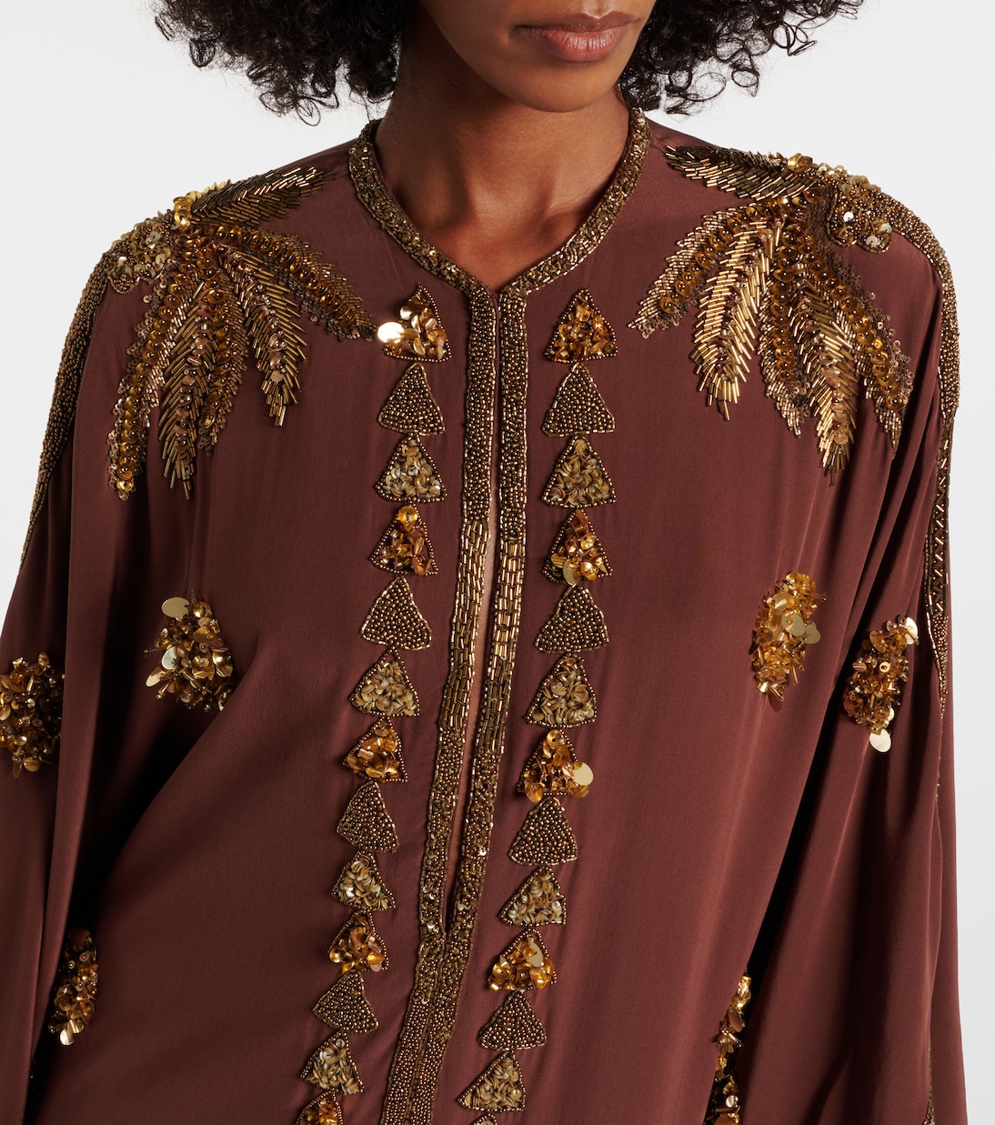 Verzierter Kaftan Mystical Gaucho aus Seide | Johanna Ortiz