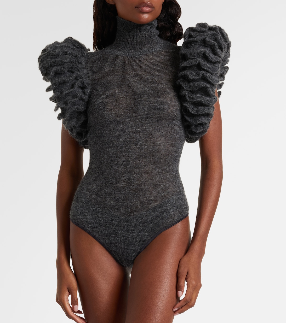 Ruffled mohair and wool-blend bodysuit | Alaïa