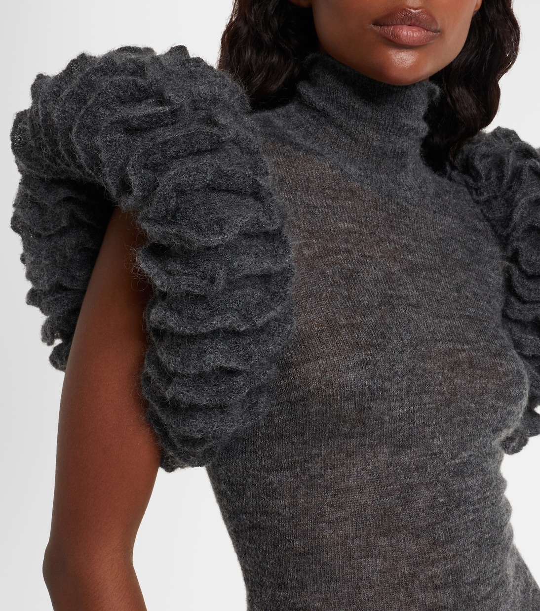 Ruffled mohair and wool-blend bodysuit | Alaïa