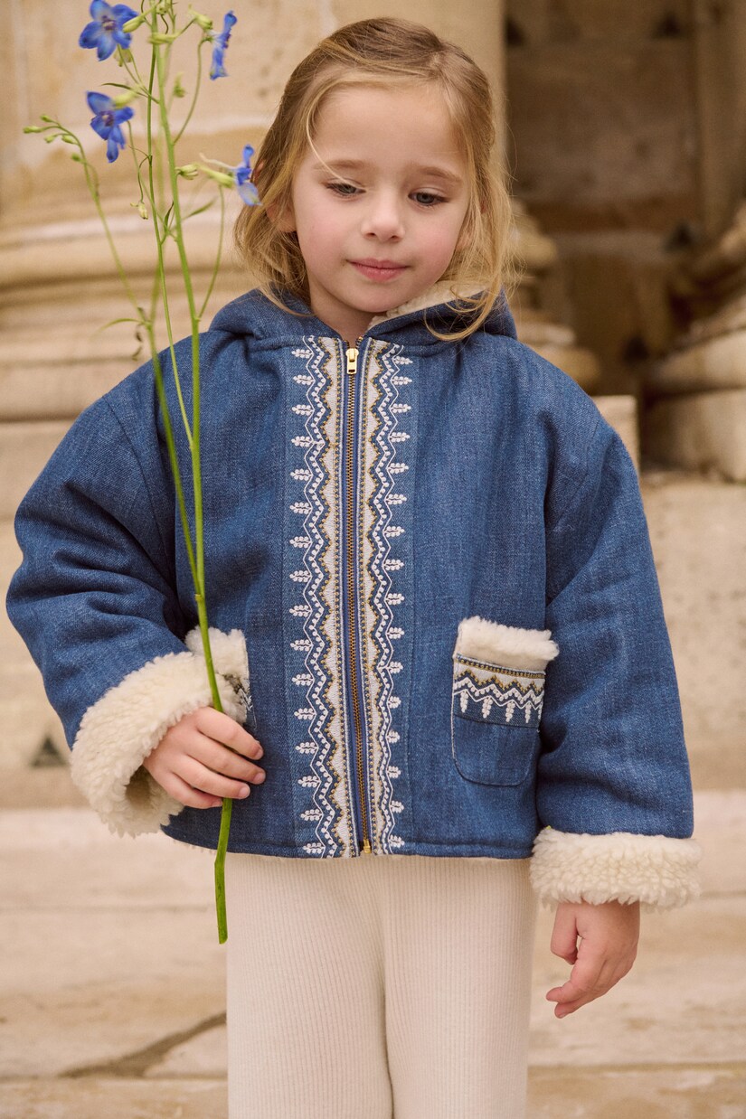 Chaqueta Melvette de denim bordada | Louise Misha