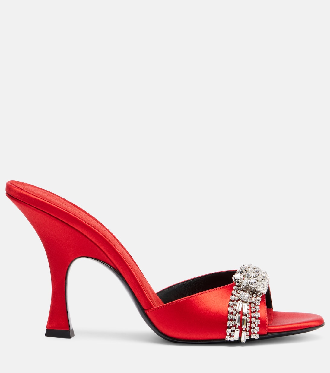 Crystal-embellished satin mules | Magda Butrym