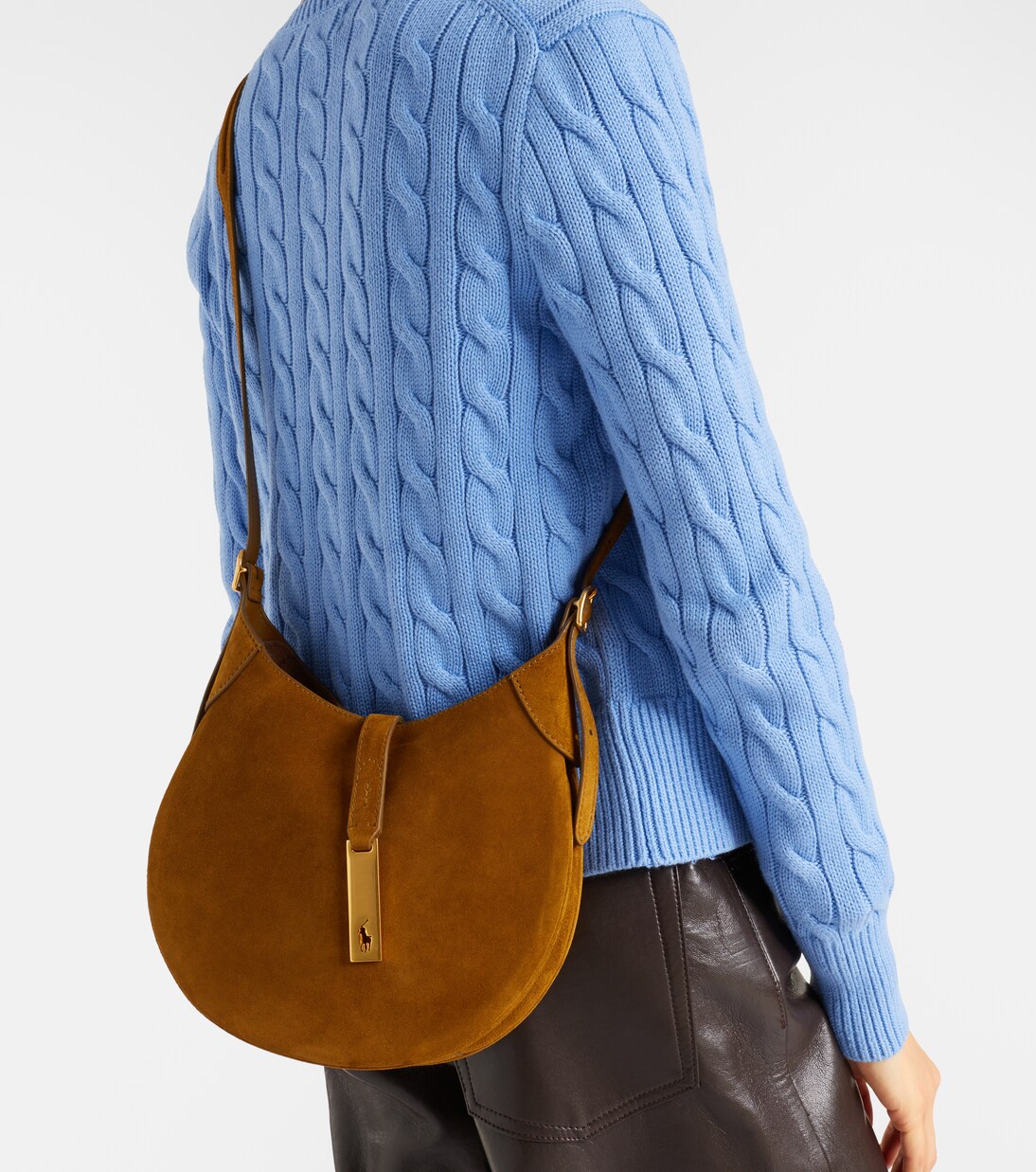 Schultertasche Polo ID Small aus Veloursleder | Polo Ralph Lauren