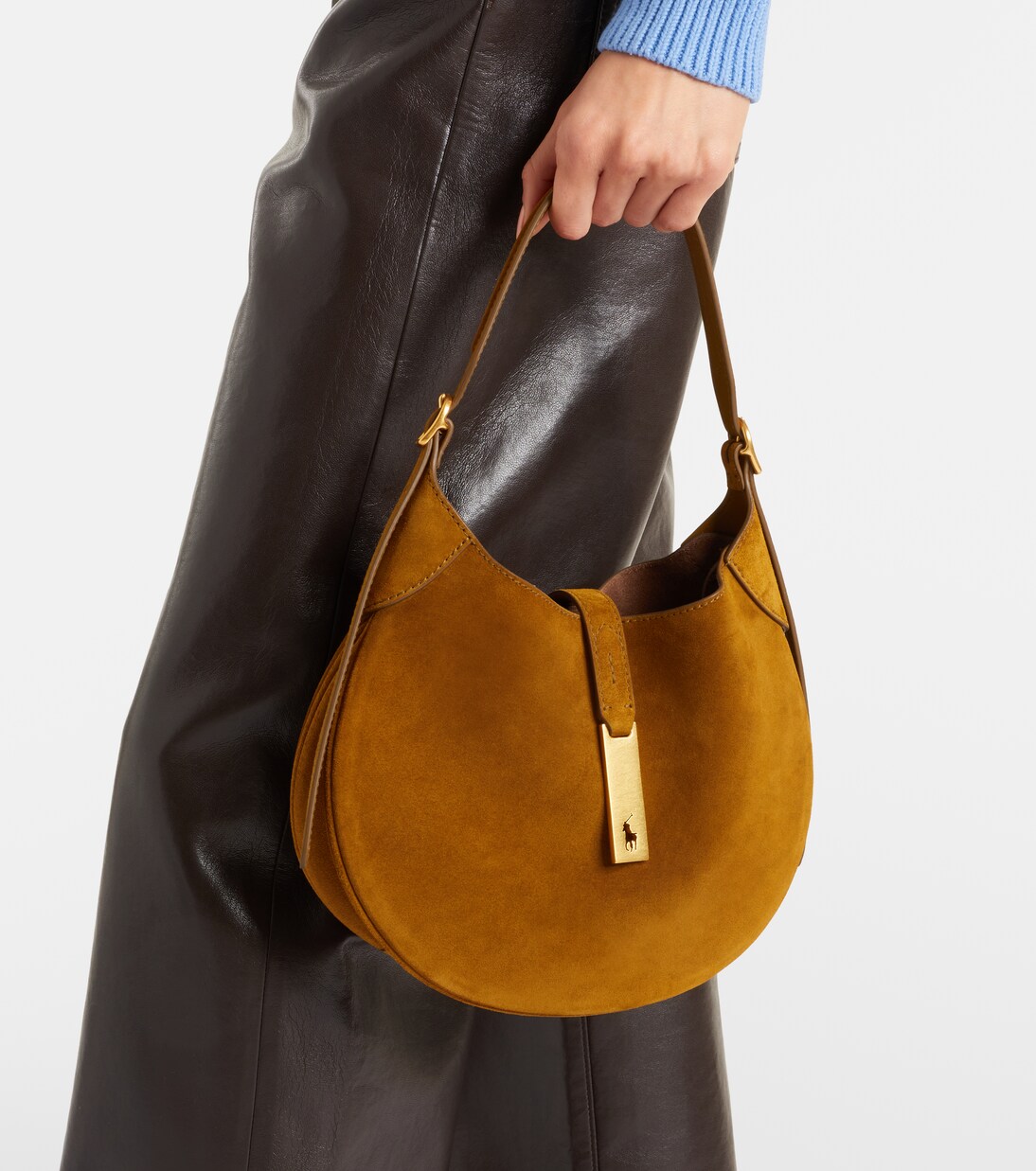 Schultertasche Polo ID Small aus Veloursleder | Polo Ralph Lauren