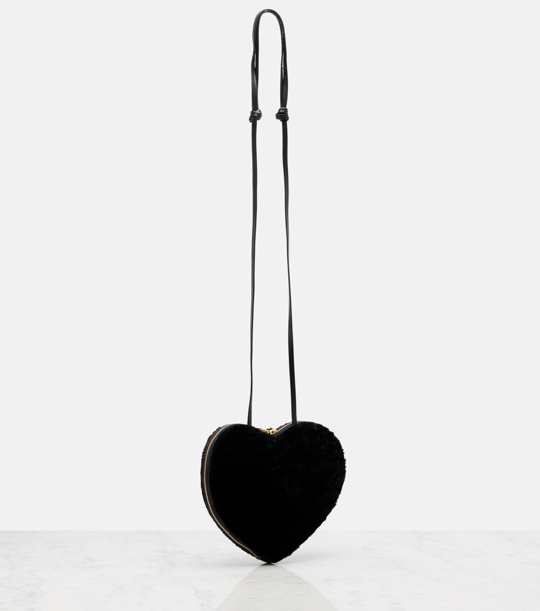 Le Coeur Small shearling crossbody bag | Alaïa