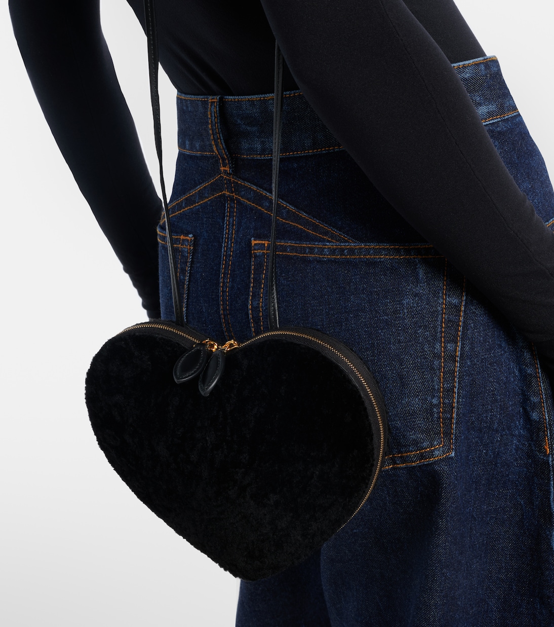 Le Coeur Small shearling crossbody bag | Alaïa