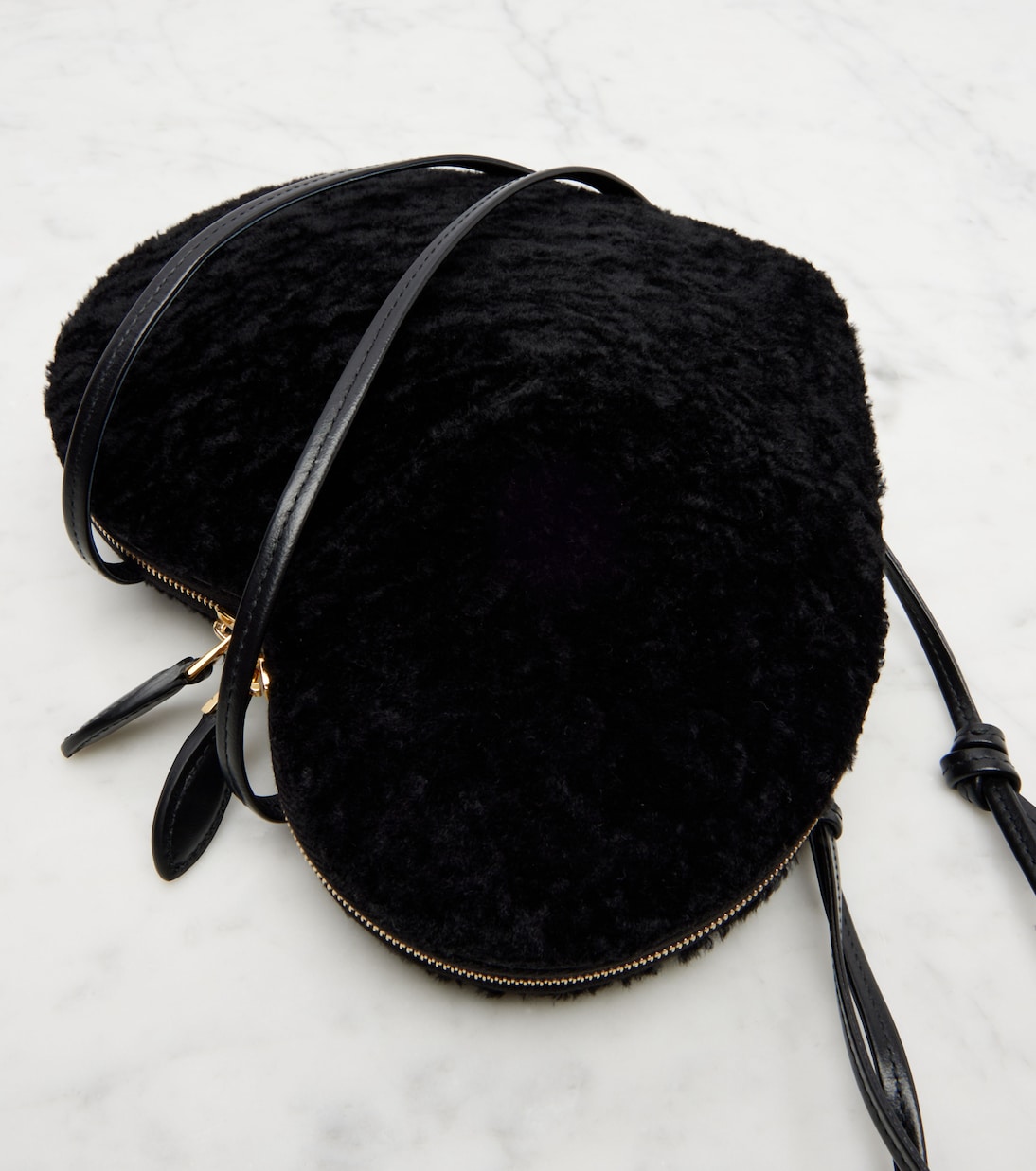 Le Coeur Small shearling crossbody bag | Alaïa