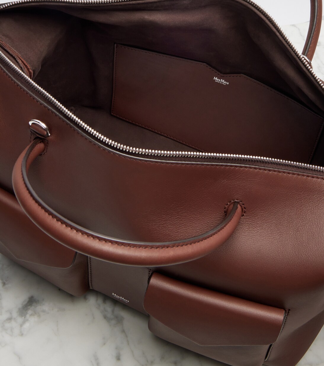 Large leather top-handle bag | Max Mara