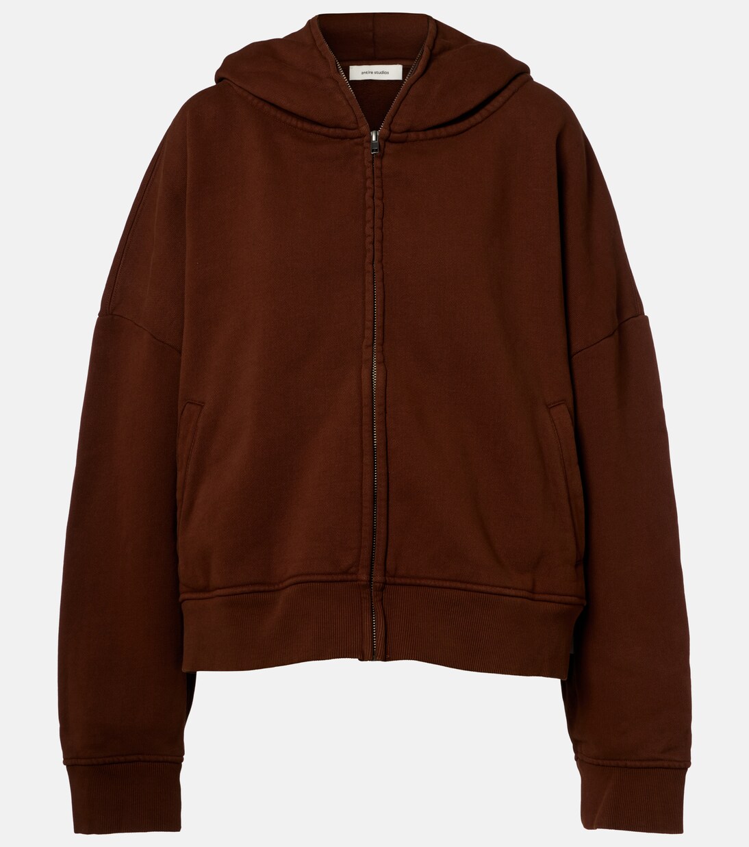 Thermal cotton fleece zip-up hoodie | Entire Studios