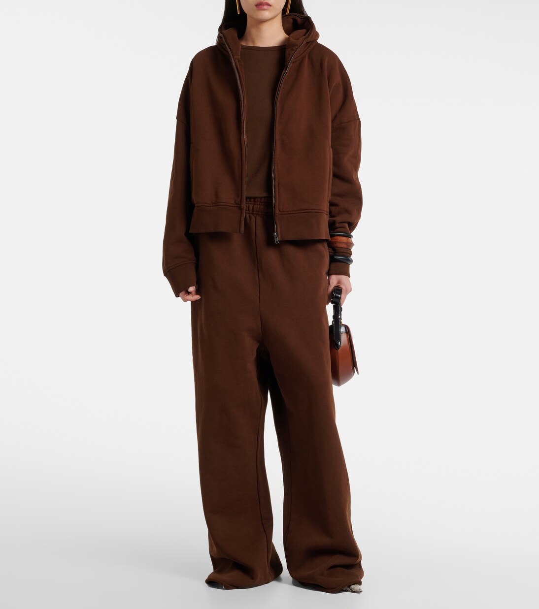 Thermal cotton fleece zip-up hoodie | Entire Studios