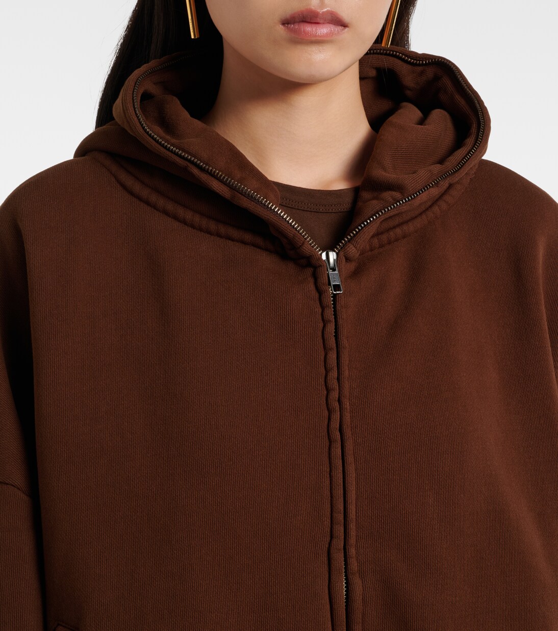 Thermal cotton fleece zip-up hoodie | Entire Studios