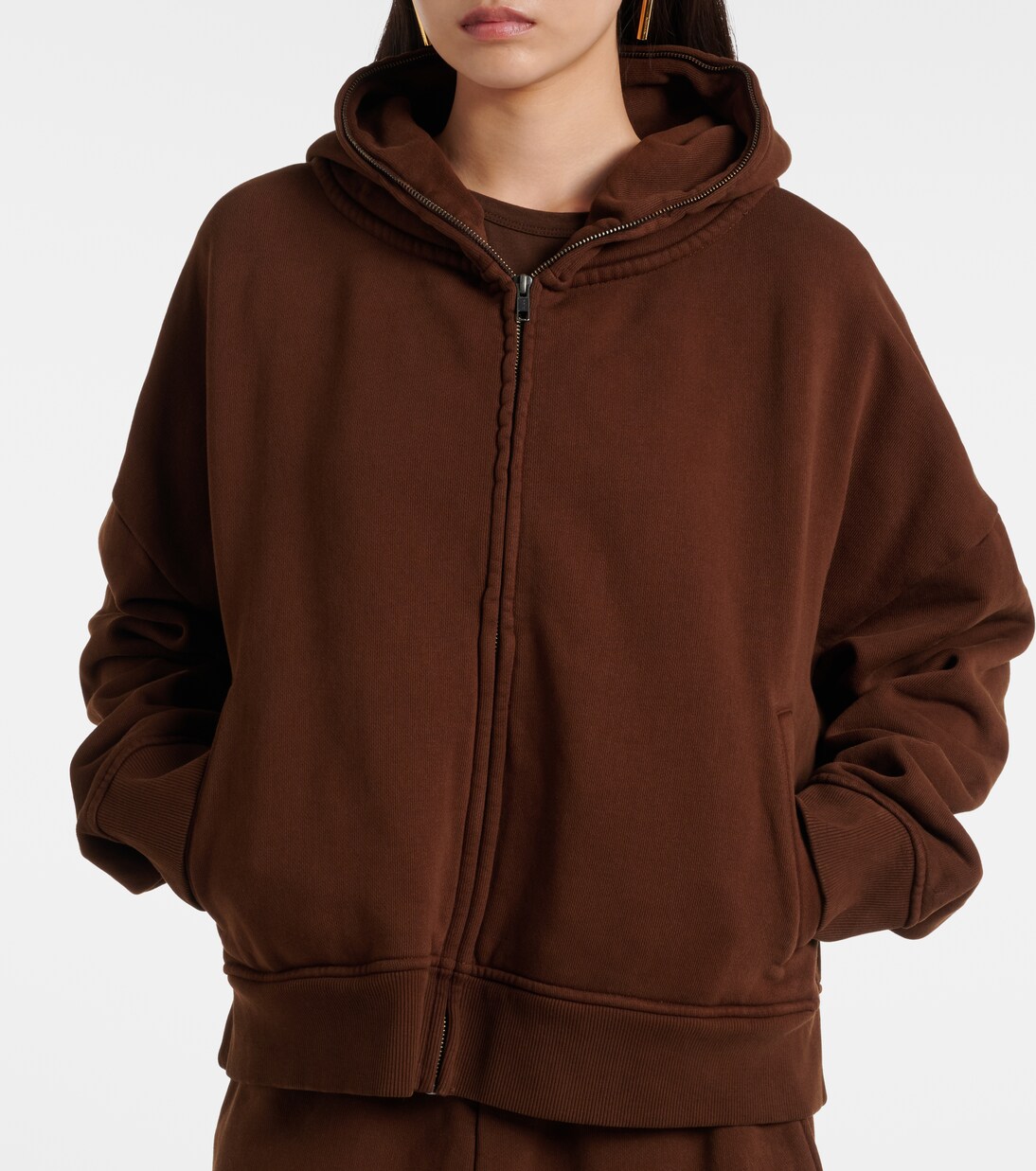 Thermal cotton fleece zip-up hoodie | Entire Studios