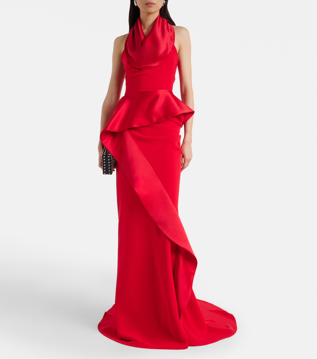 Provocateur halterneck peplum satin gown | Maticevski