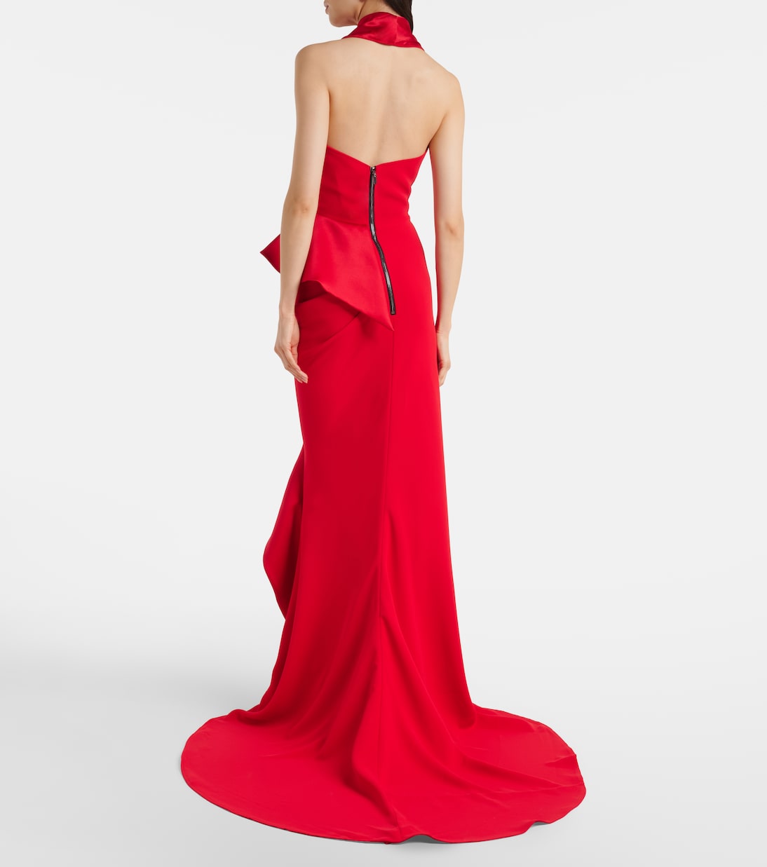 Provocateur halterneck peplum satin gown | Maticevski