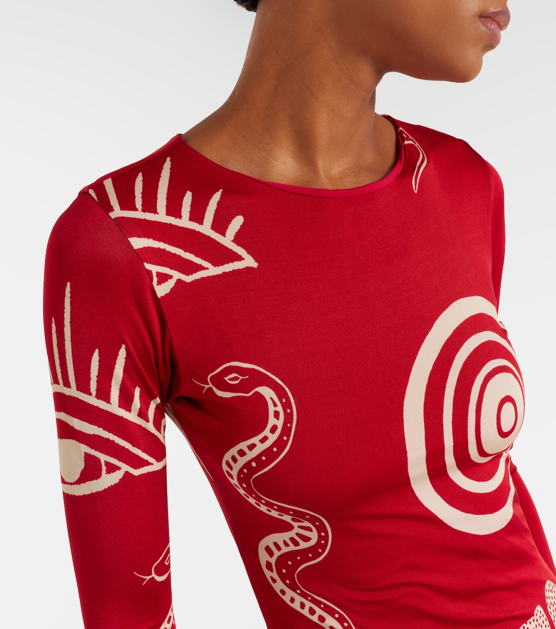 Vestido largo Amay de jersey estampado | Cala de la Cruz