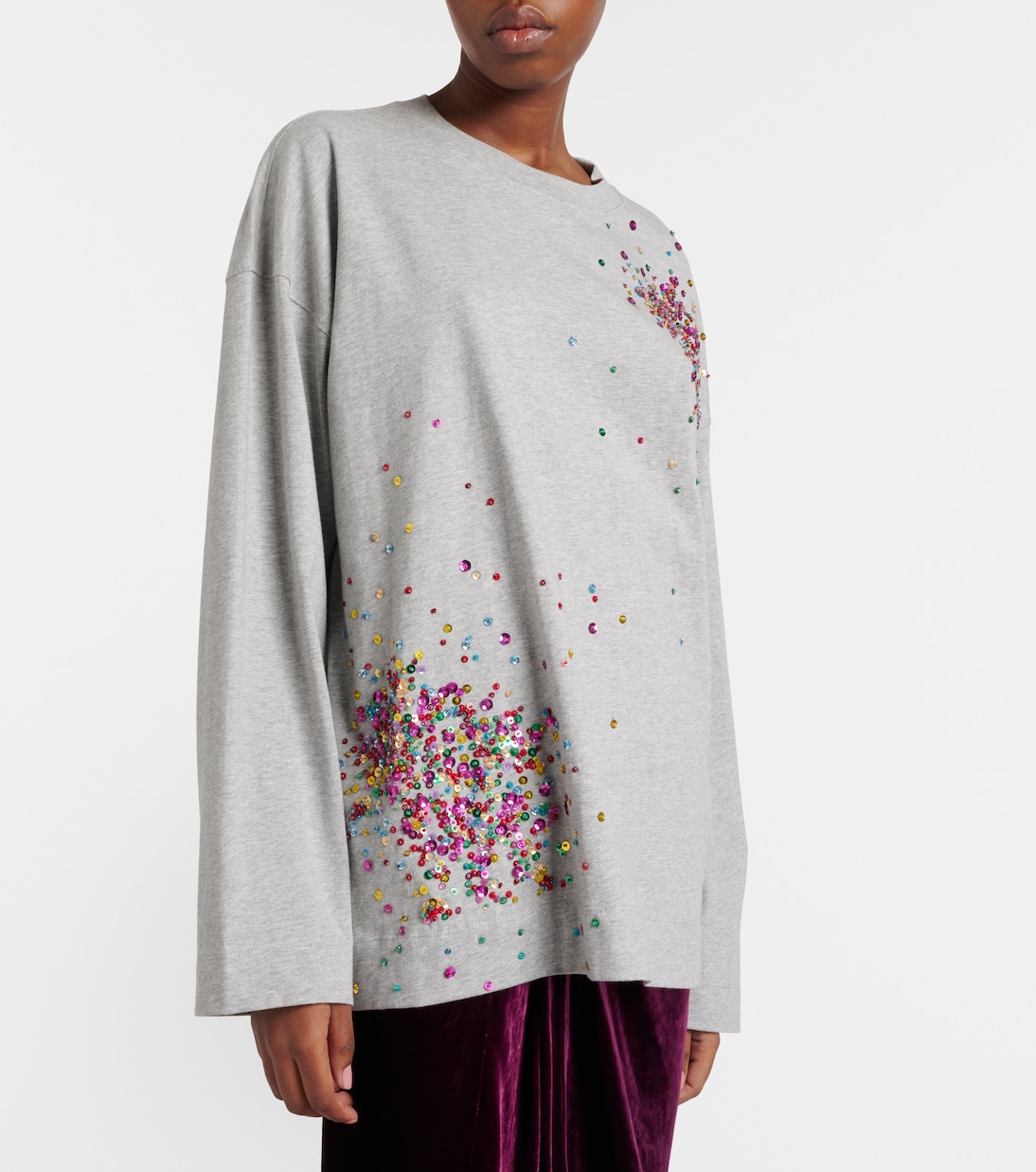 Embellished cotton jersey T-shirt | Dries Van Noten