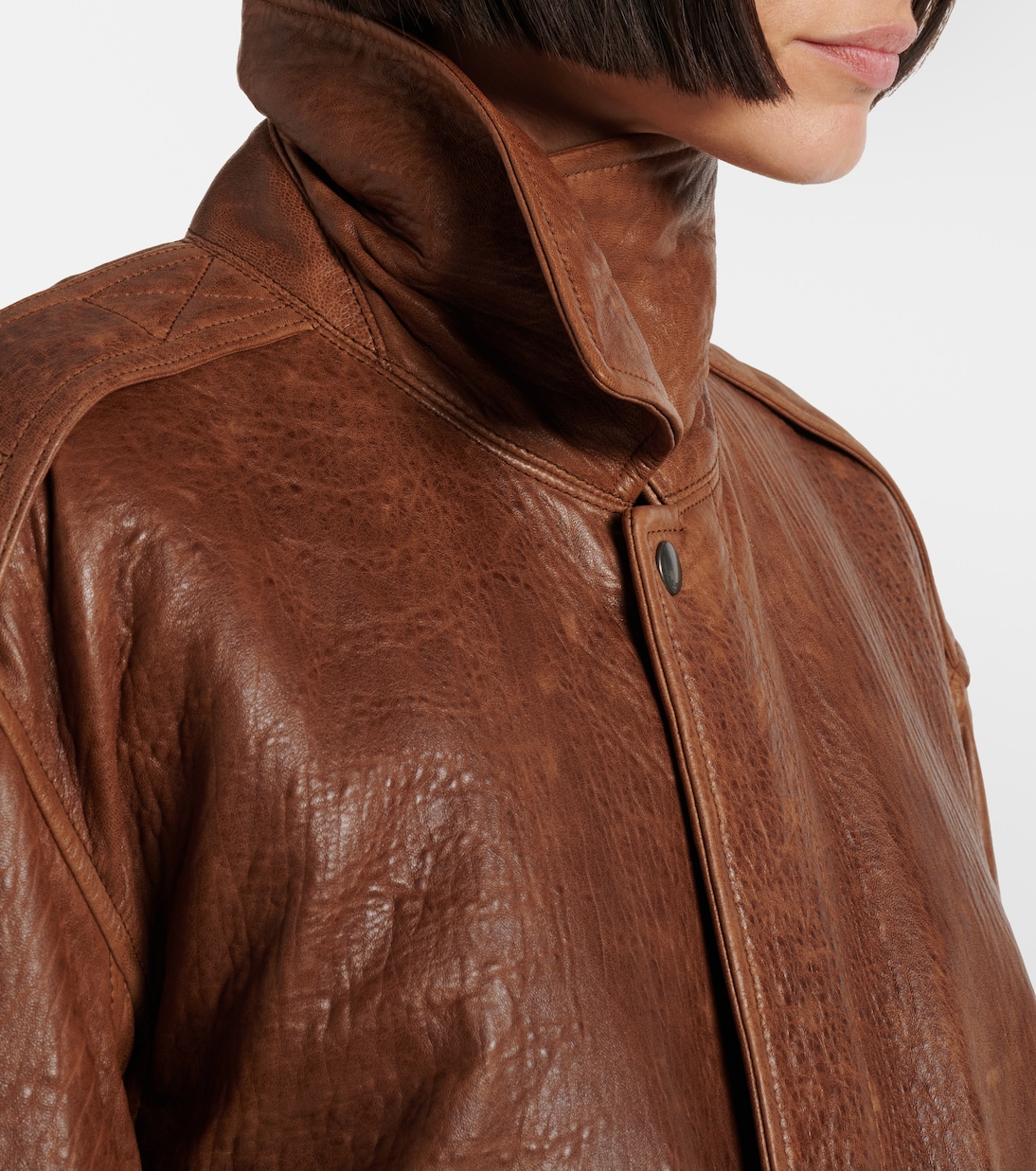 Padded leather blouson jacket | Saint Laurent