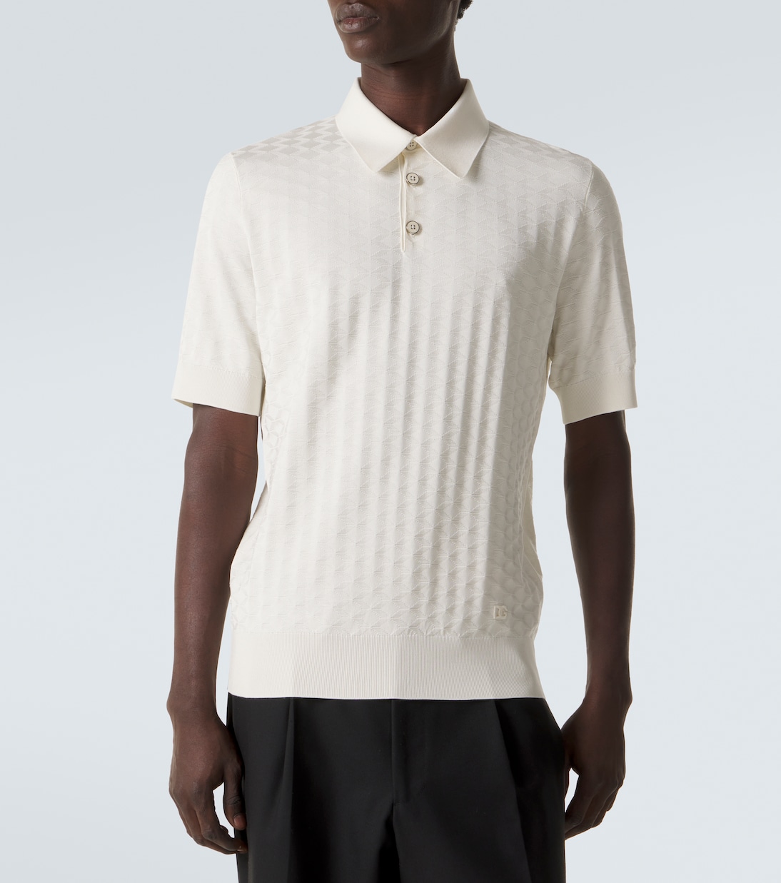 DG knitted silk polo shirt | Dolce&Gabbana