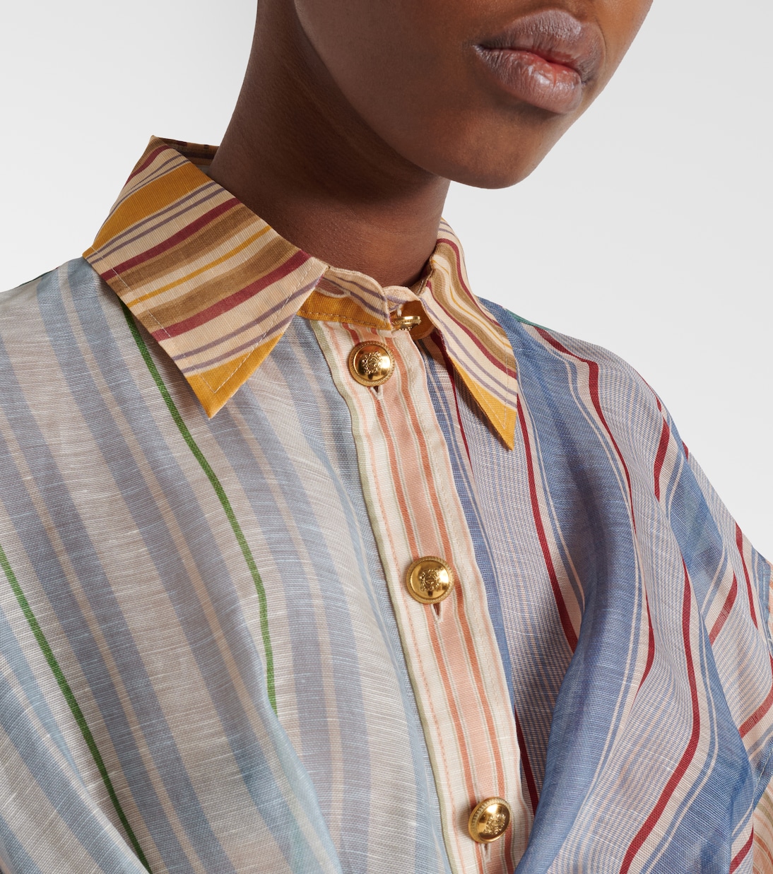Rebellion striped linen and silk blouse | Zimmermann