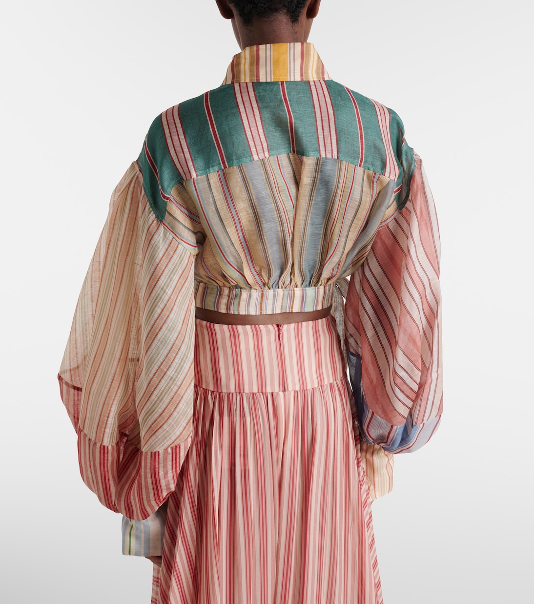 Rebellion striped linen and silk blouse | Zimmermann