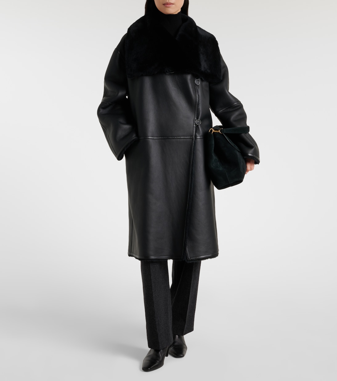 Shearling-lined leather coat | Toteme