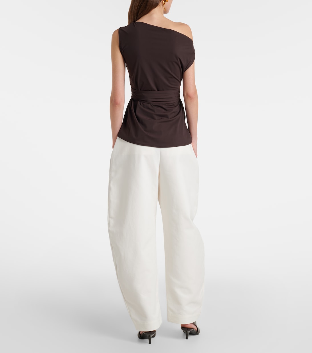 High-rise cotton barrel-leg pants | Róhe