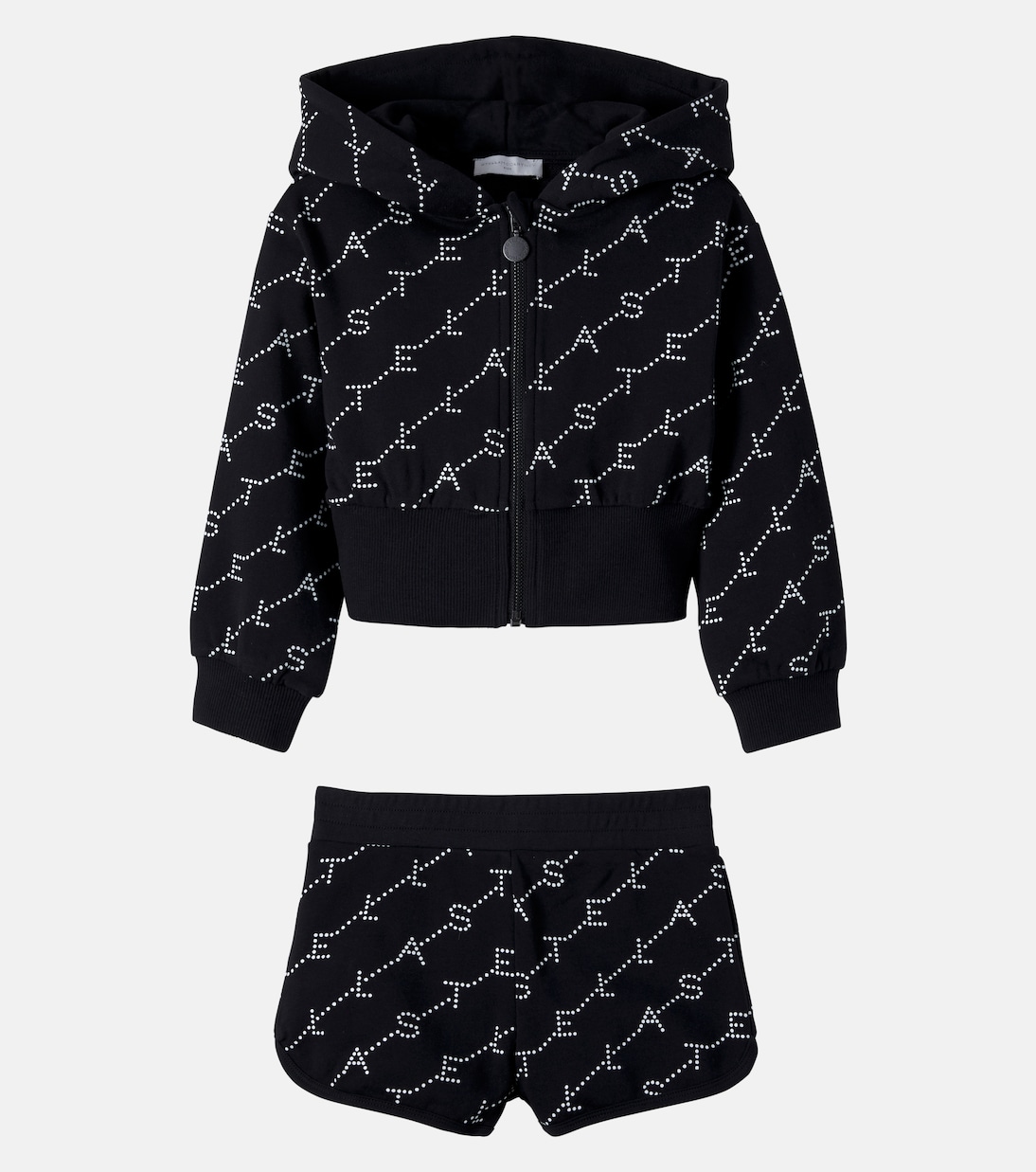 Logo cotton fleece hoodie and shorts set | Stella McCartney Kids