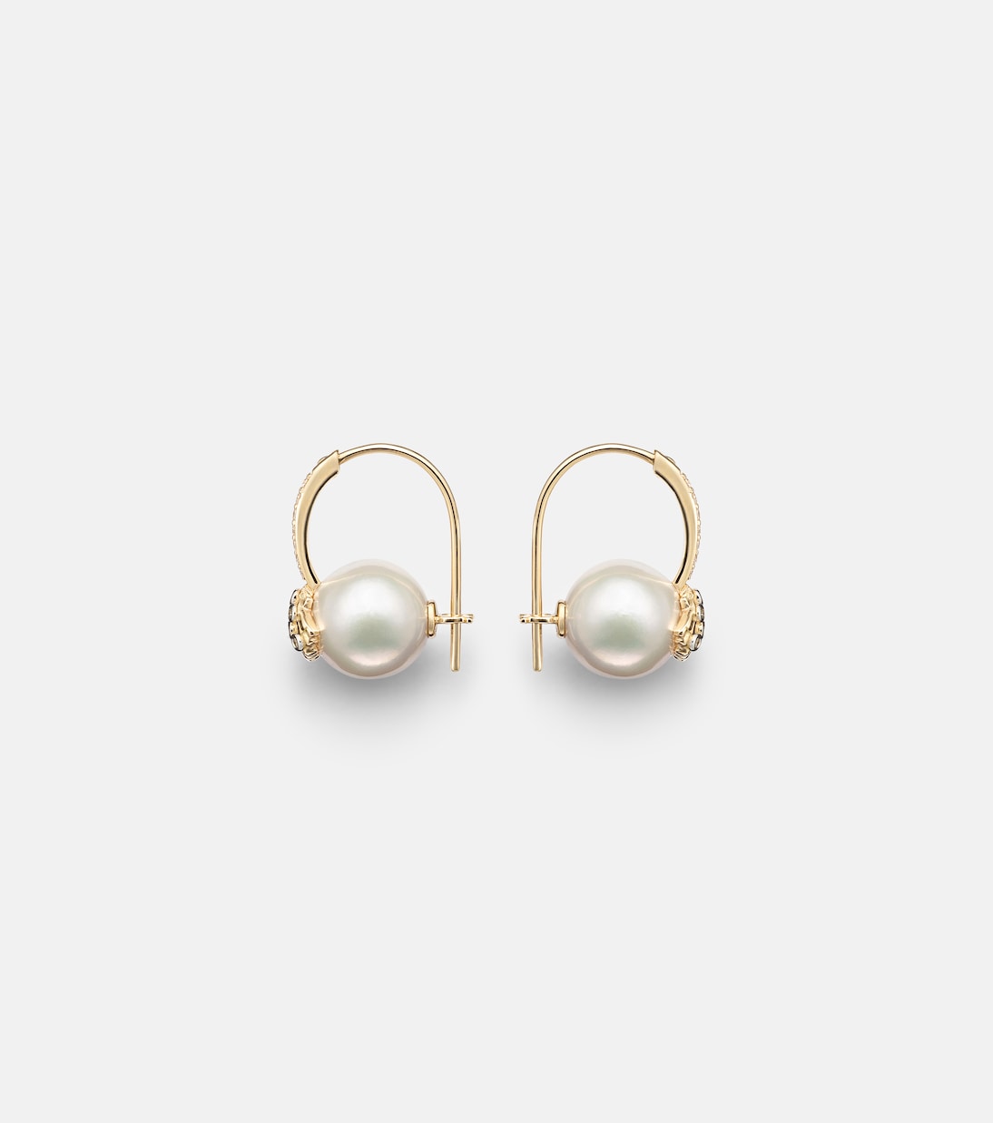 14kt gold (585/1000) earrings with pearls and diamonds | Sydney Evan