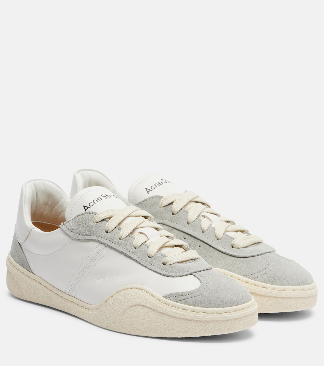 Suede-trimmed leather sneakers | Acne Studios