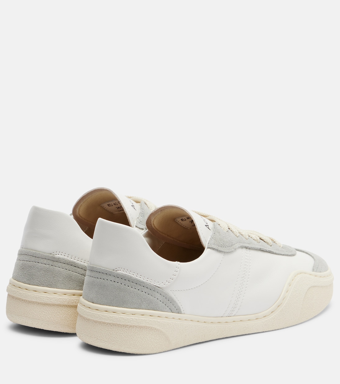 Suede-trimmed leather sneakers | Acne Studios