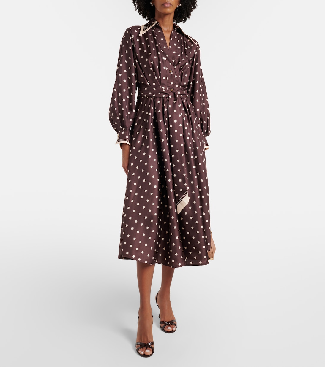 Polka-dot belted silk shirt dress | Zimmermann