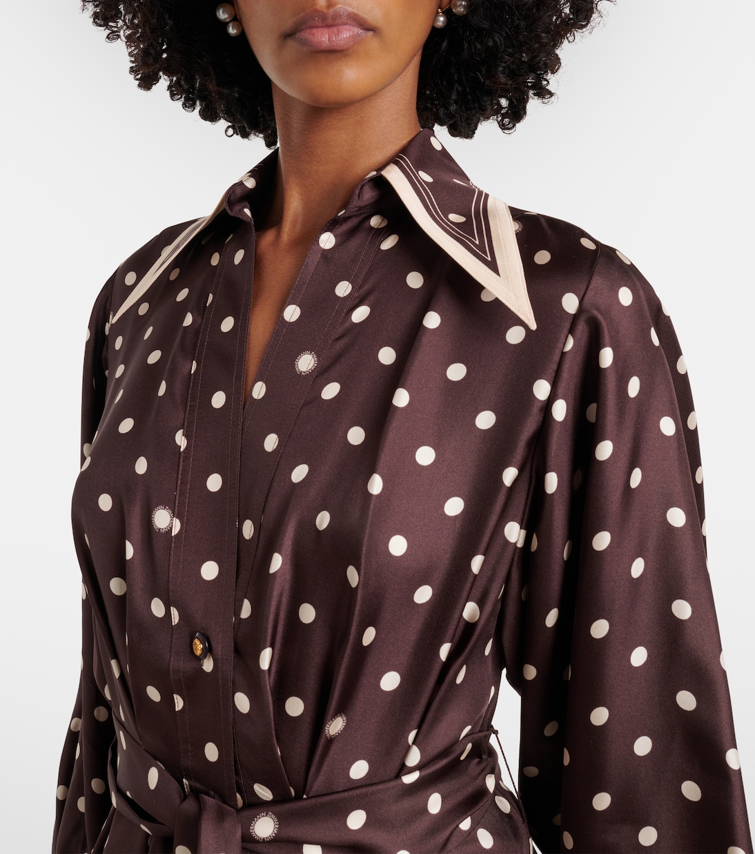 Polka-dot belted silk shirt dress | Zimmermann