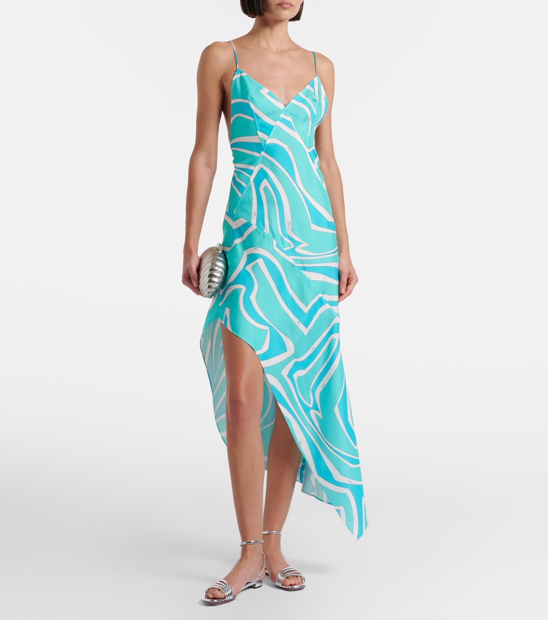 Labirinto silk satin midi dress | Pucci