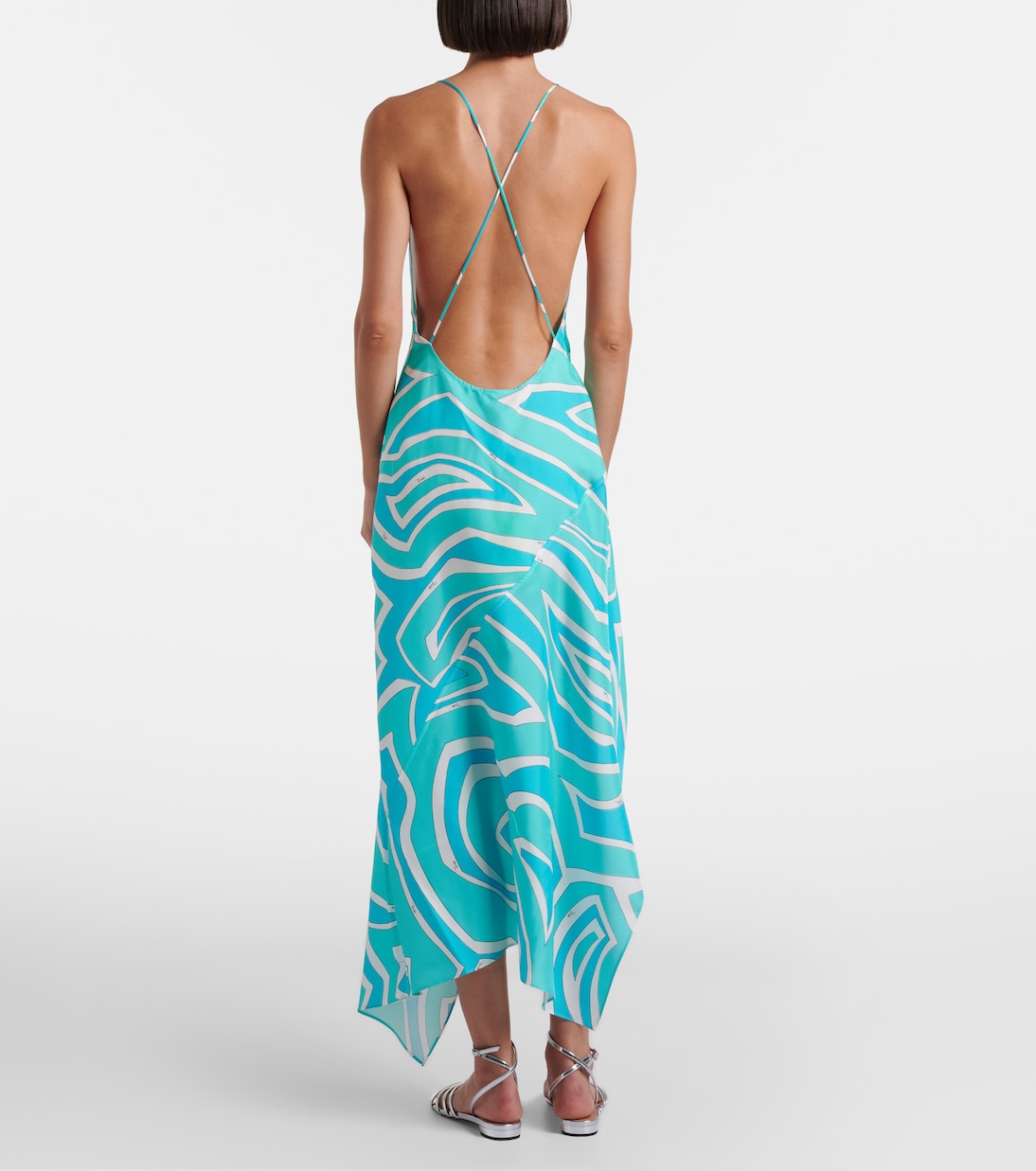 Labirinto silk satin midi dress | Pucci