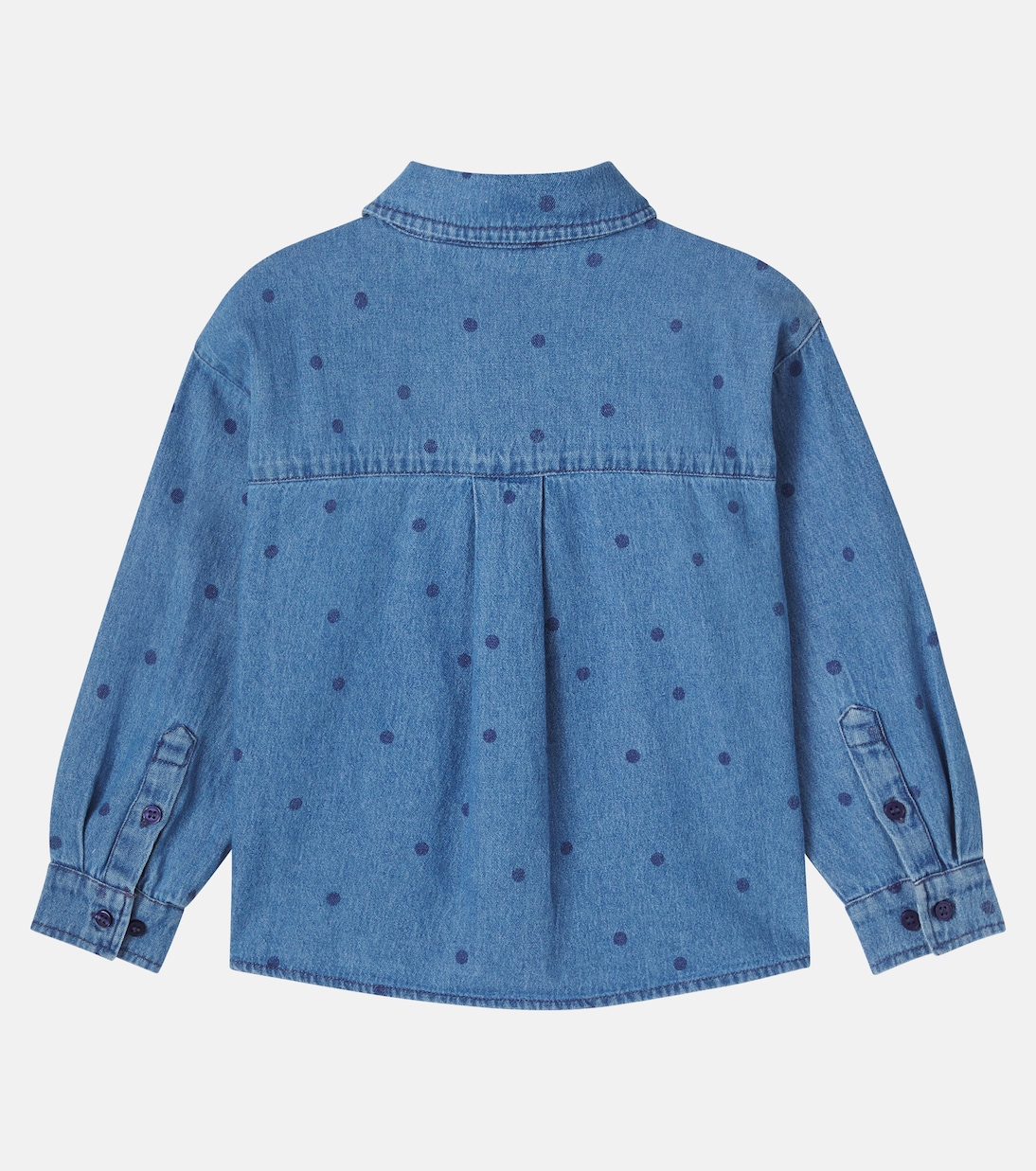 Embroidered polka-dot denim shirt | Mini Rodini