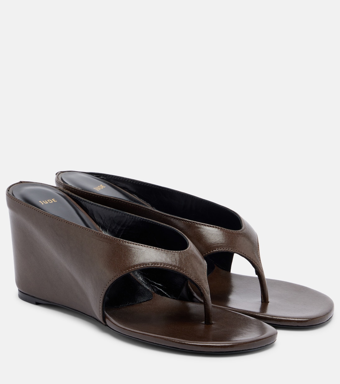 Yaga leather wedge thong sandals | JUDE